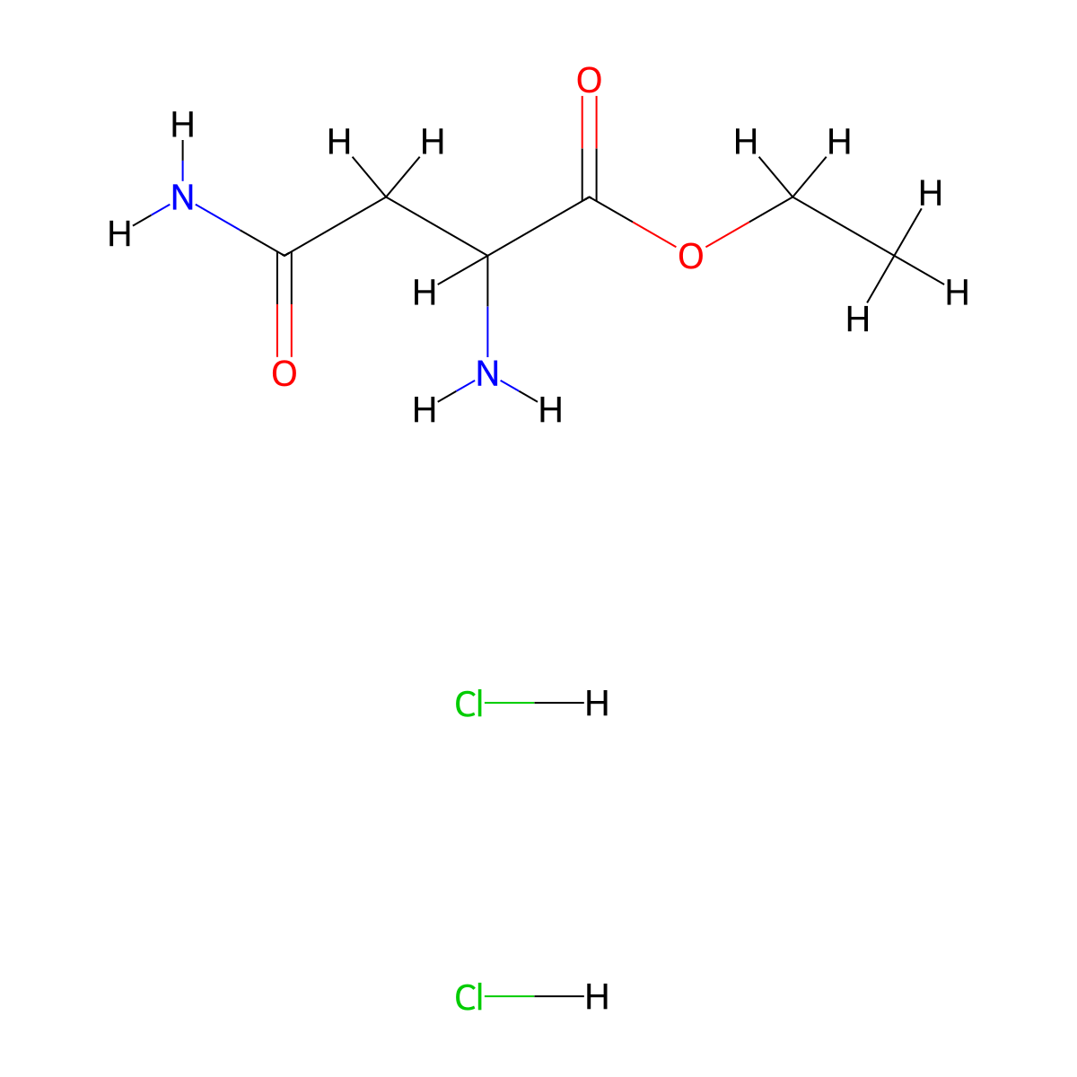 Ethyl 2,4-diamino-4-oxobutanoate dihydrochloride molecular structure, CAS 175414-76-3