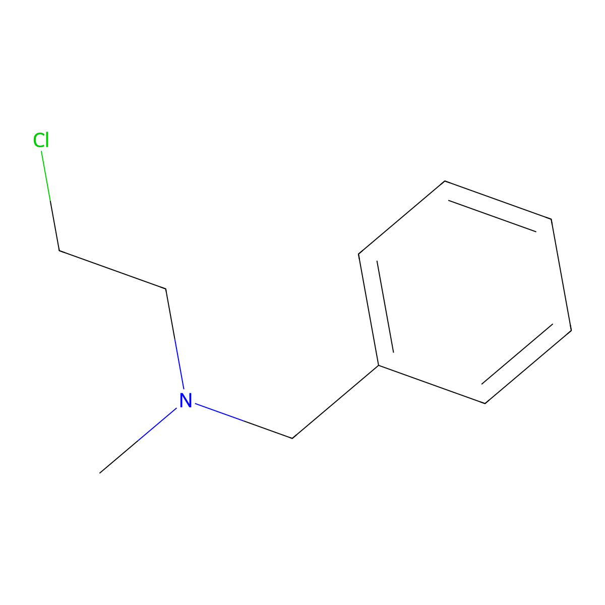 N-benzyl-2-chloro-N-methylethanamine molecular structure, CAS 17542-47-1