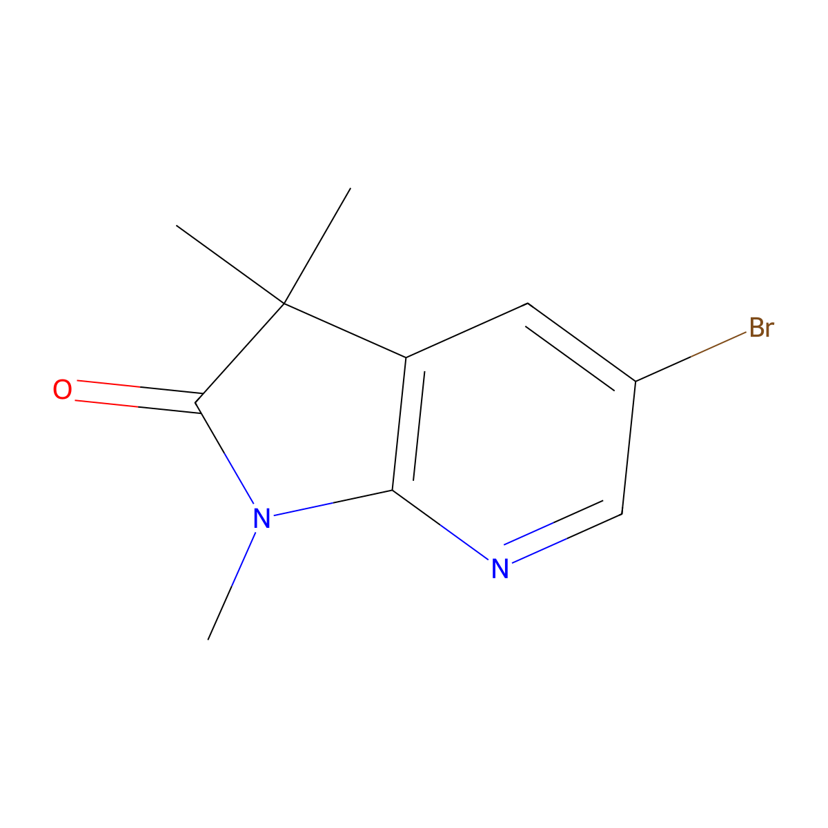 5-Bromo-1,3-dihydro-1,3,3-trimethyl-2H-pyrrolo[2,3-b]pyridin-2-one molecular structure, CAS 175424-32-5