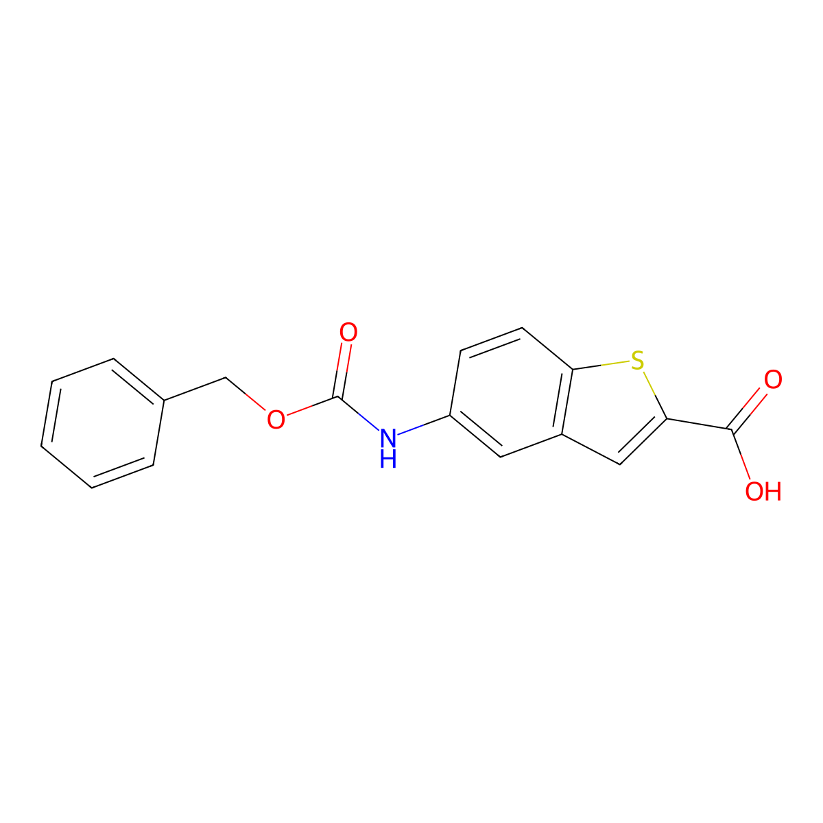 5-{[(Benzyloxy)carbonyl]amino}-1-benzothiophene-2-carboxylic acid molecular structure, CAS 175425-07-7