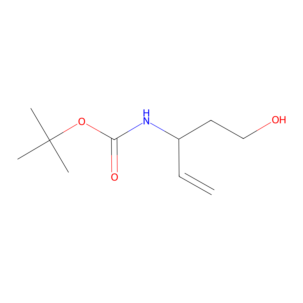 Tert-butyl (5-hydroxypent-1-en-3-yl)carbamate molecular structure, CAS 175431-35-3