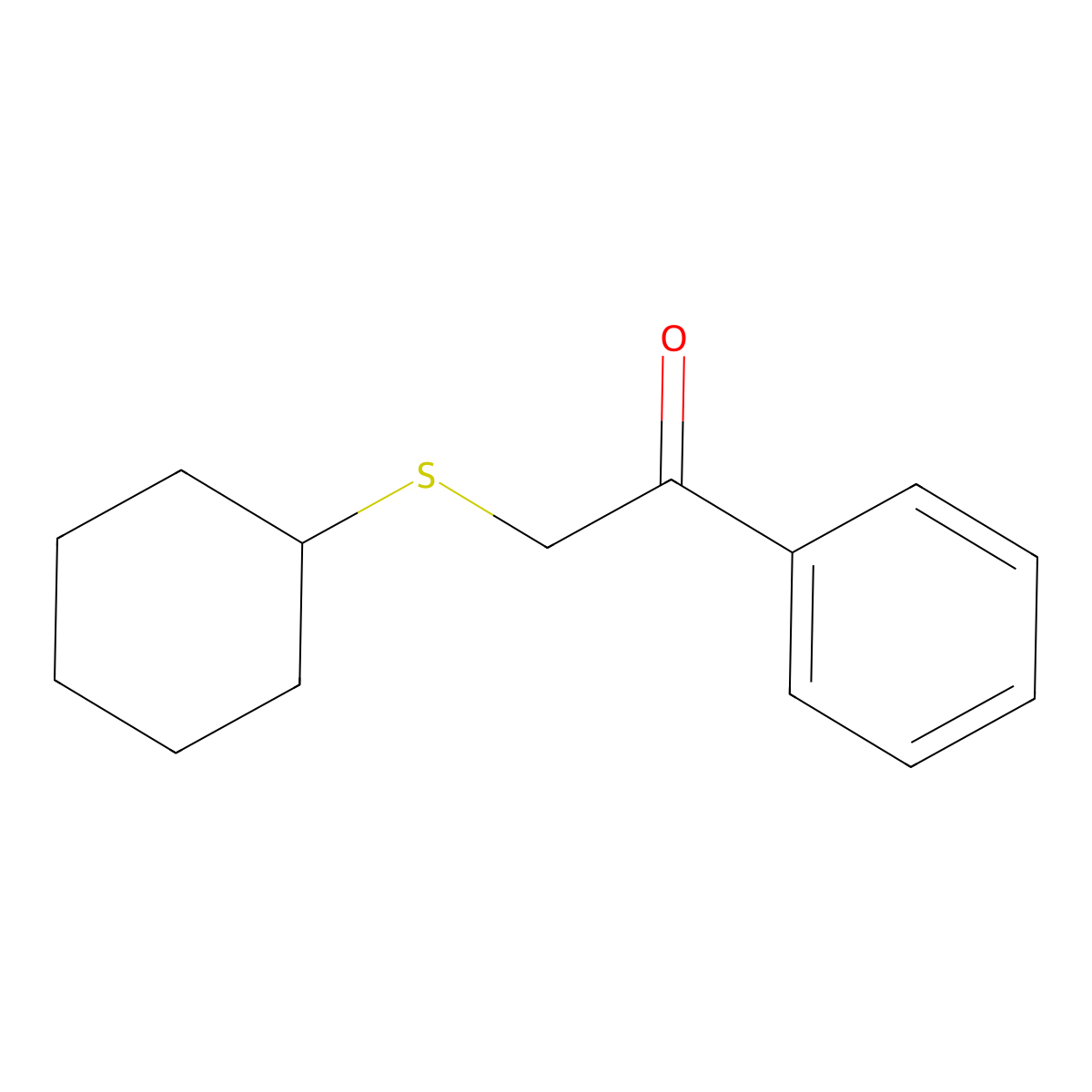 Ethanone, 2-(cyclohexylthio)-1-phenyl- molecular structure, CAS 175434-81-8