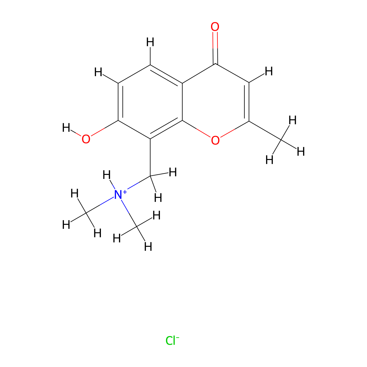 Chromone, 8-(dimethylamino)methyl-7-hydroxy-2-methyl-, hydrochloride molecular structure, CAS 17544-17-1
