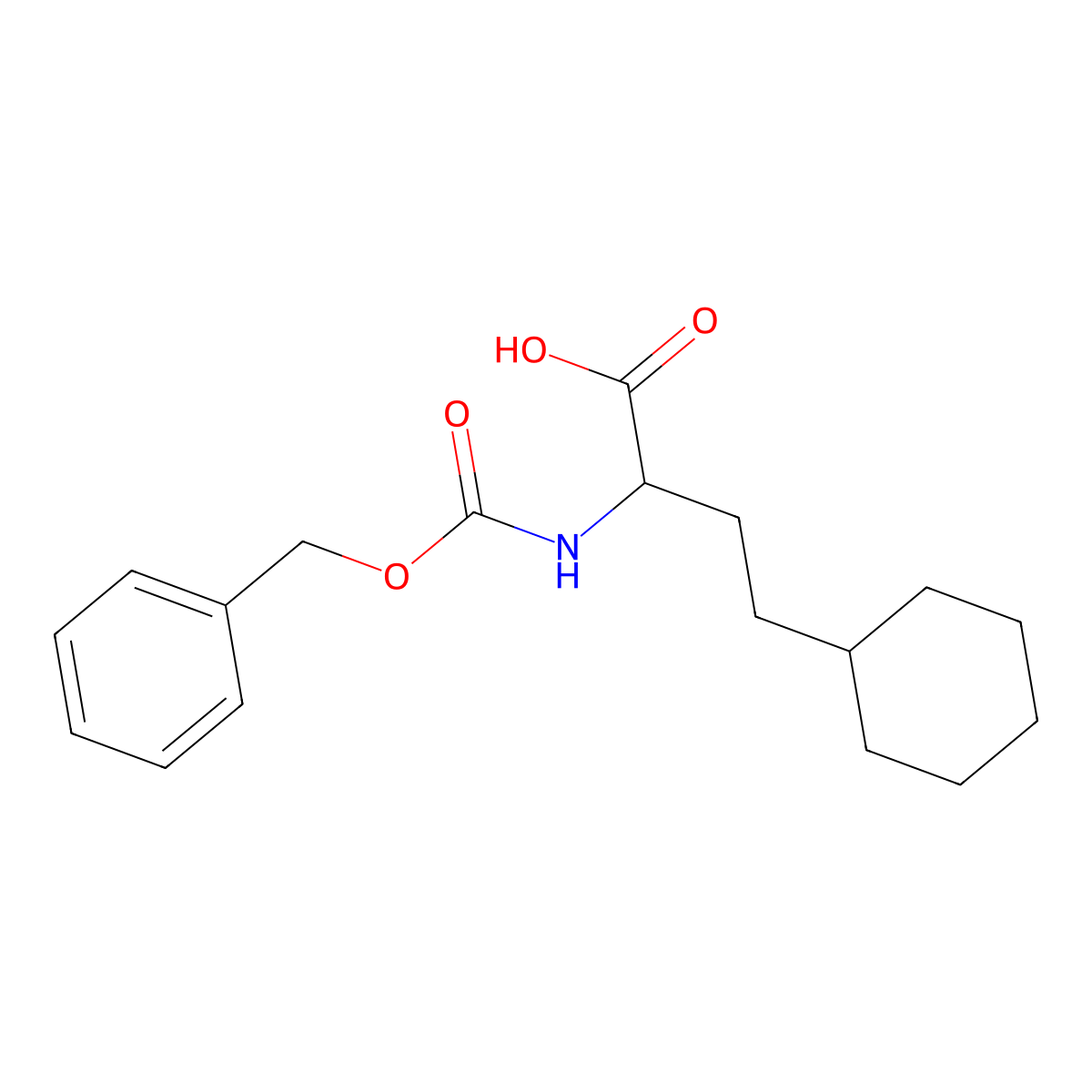 (2R)-2-{[(benzyloxy)carbonyl]amino}-4-cyclohexylbutanoic acid molecular structure, CAS 175444-34-5