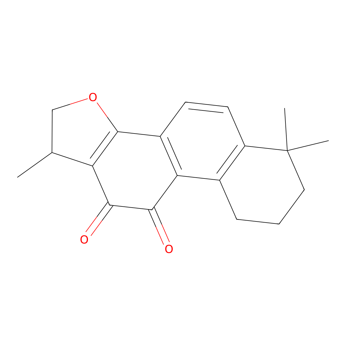 1,6,6-Trimethyl-1,2,6,7,8,9-hexahydrophenanthro(1,2-b)furan-10,11-dione molecular structure, CAS 17545-07-2