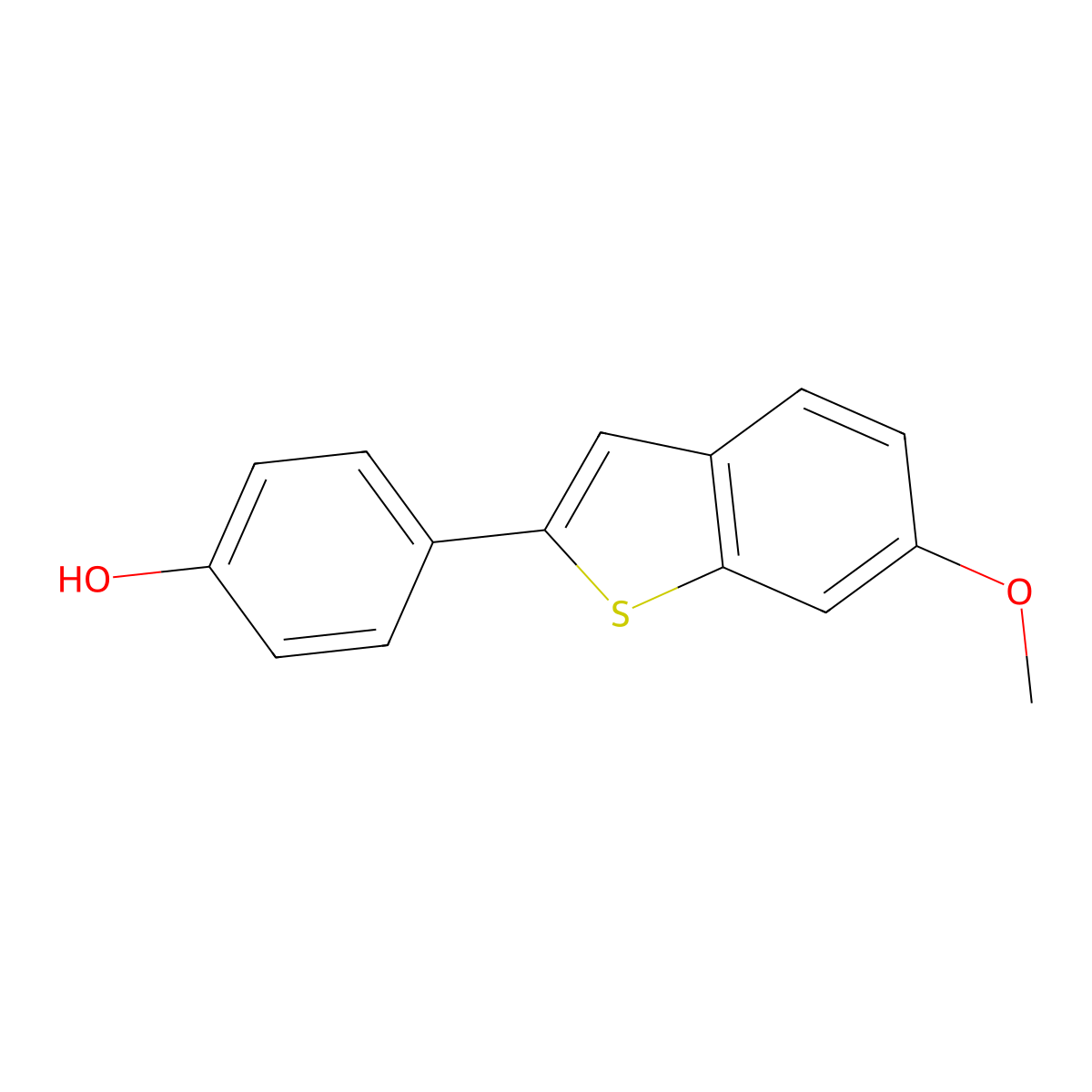 6-Methoxy-2-(4-hydroxyphenyl)benzo[b]thiophene molecular structure, CAS 175460-94-3