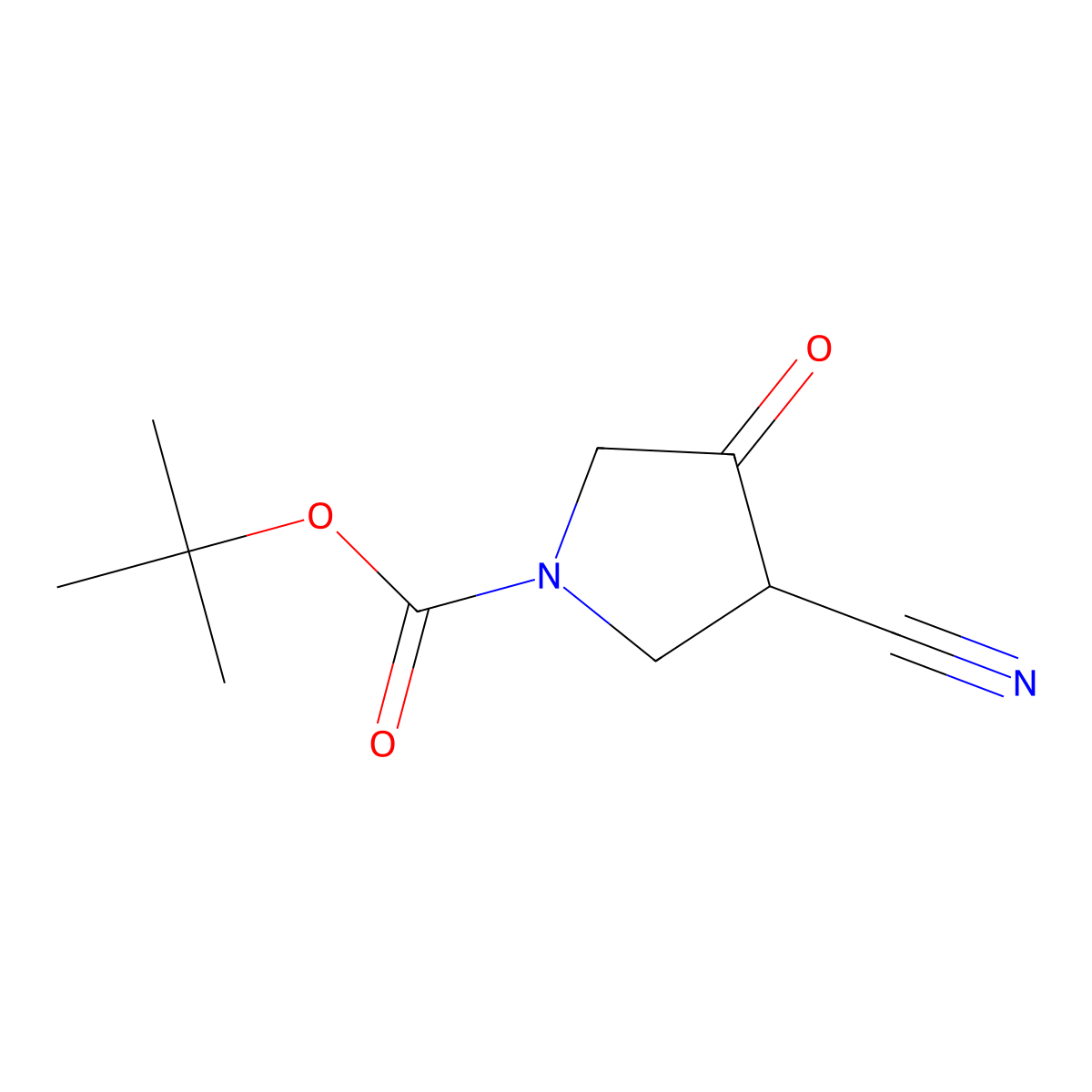 Tert-butyl 3-Cyano-4-oxo-pyrrolidine-1-carboxylate molecular structure, CAS 175463-32-8