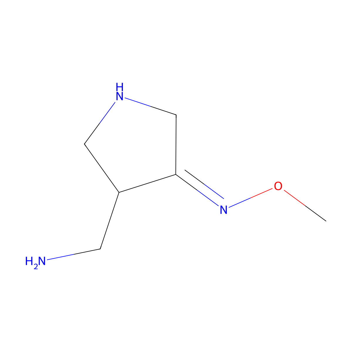 4-aminomethylpyrrolidin-3-one O-methyloxime molecular structure, CAS 175463-84-0