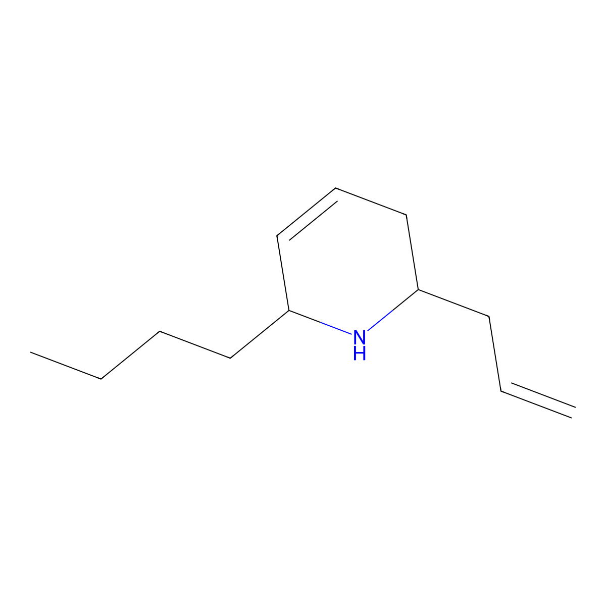 (2S,6S)-6-Butyl-2-(prop-2-en-1-yl)-1,2,3,6-tetrahydropyridine molecular structure, CAS 175478-19-0