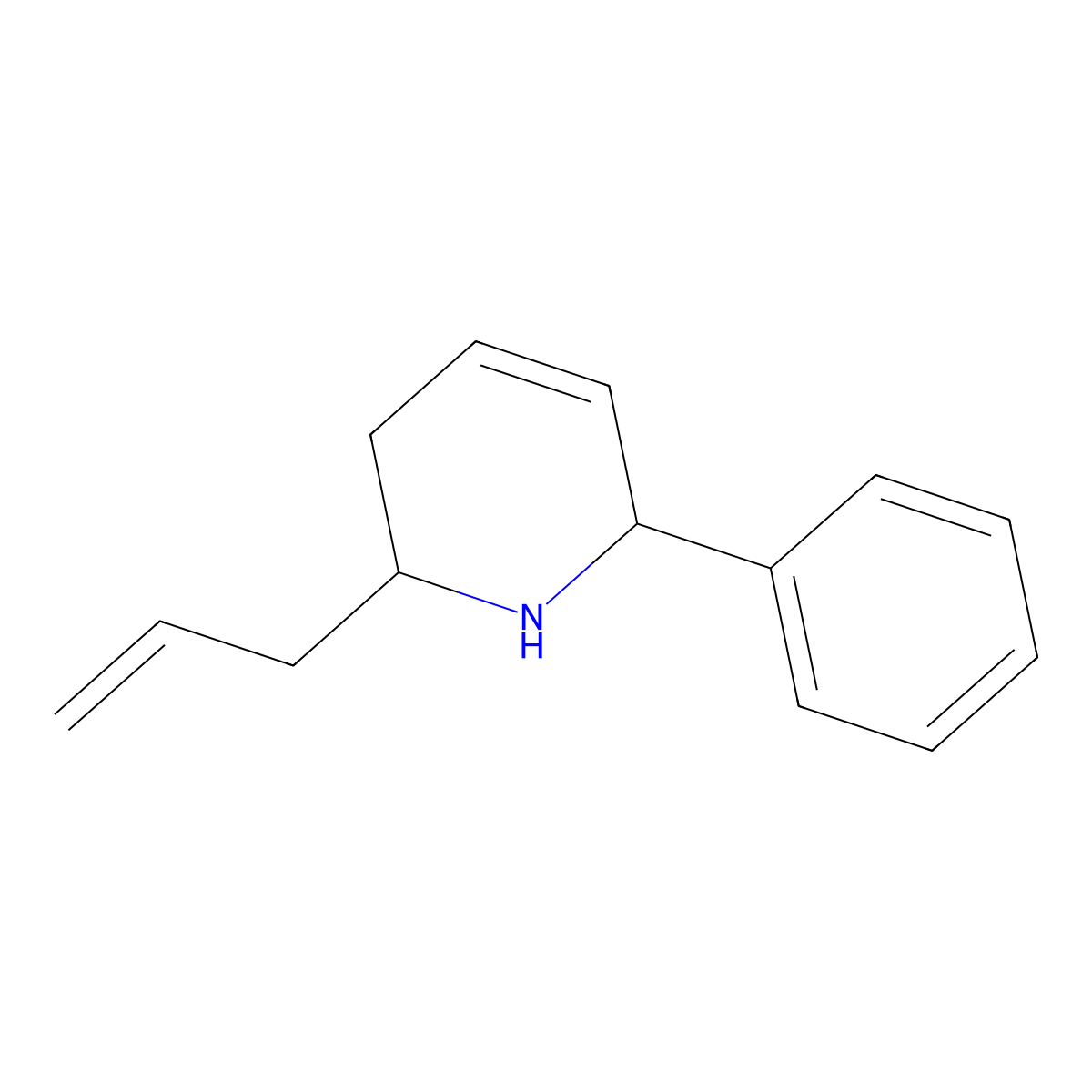 (2R,6S)-2-Allyl-6-phenyl-1,2,3,6-tetrahydropyridine molecular structure, CAS 175478-20-3