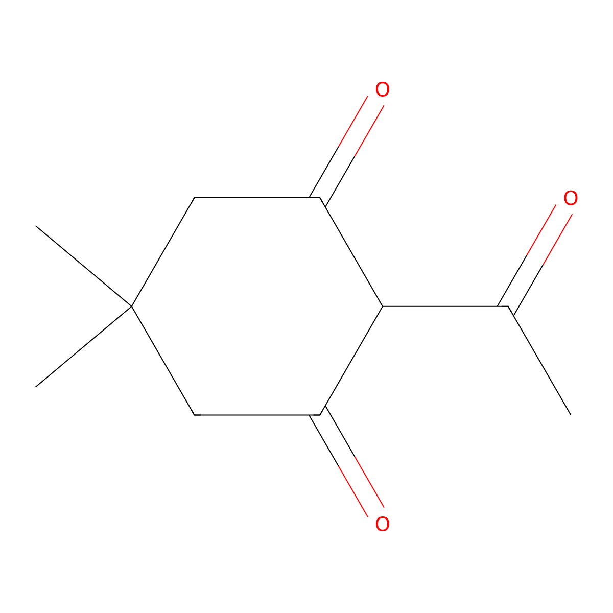 1,3-Cyclohexanedione, 2-acetyl-5,5-dimethyl- molecular structure, CAS 1755-15-3
