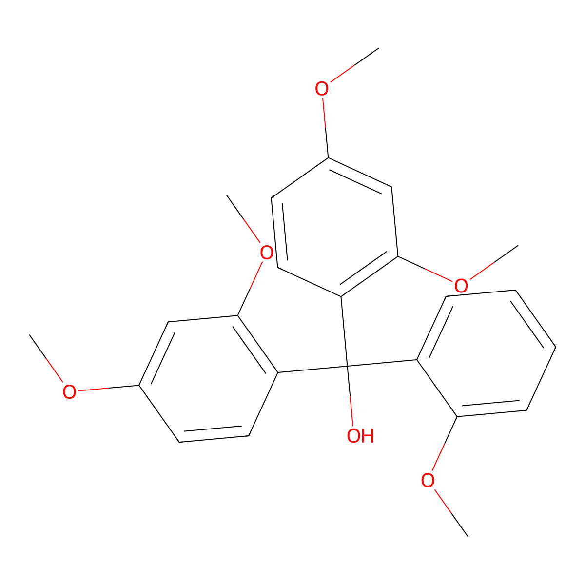 2,2',2'',4,4'-Pentamethoxytrityl alcohol molecular structure, CAS 1755-51-7