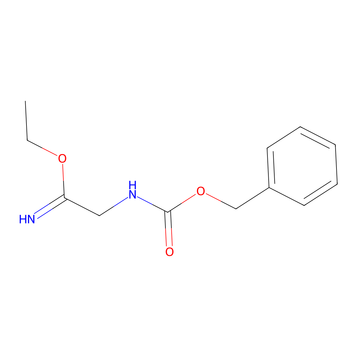 Ethyl 2-(((phenylmethoxy)carbonyl)amino)ethanimidate molecular structure, CAS 1755-98-2