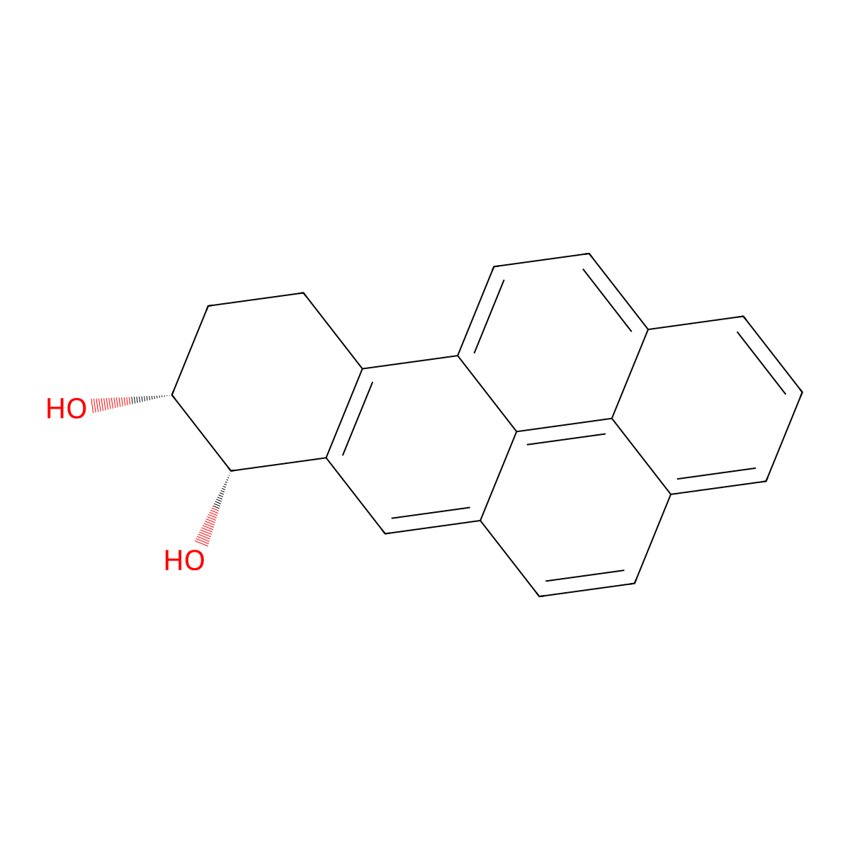Benzo(a)pyrene-7,8-diol, 7,8,9,10-tetrahydro-, cis- molecular structure, CAS 17550-74-2