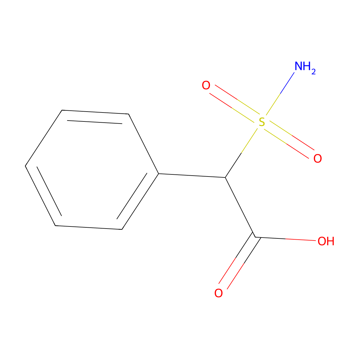 2-Phenyl-2-sulfamoylacetic acid molecular structure, CAS 17550-98-0