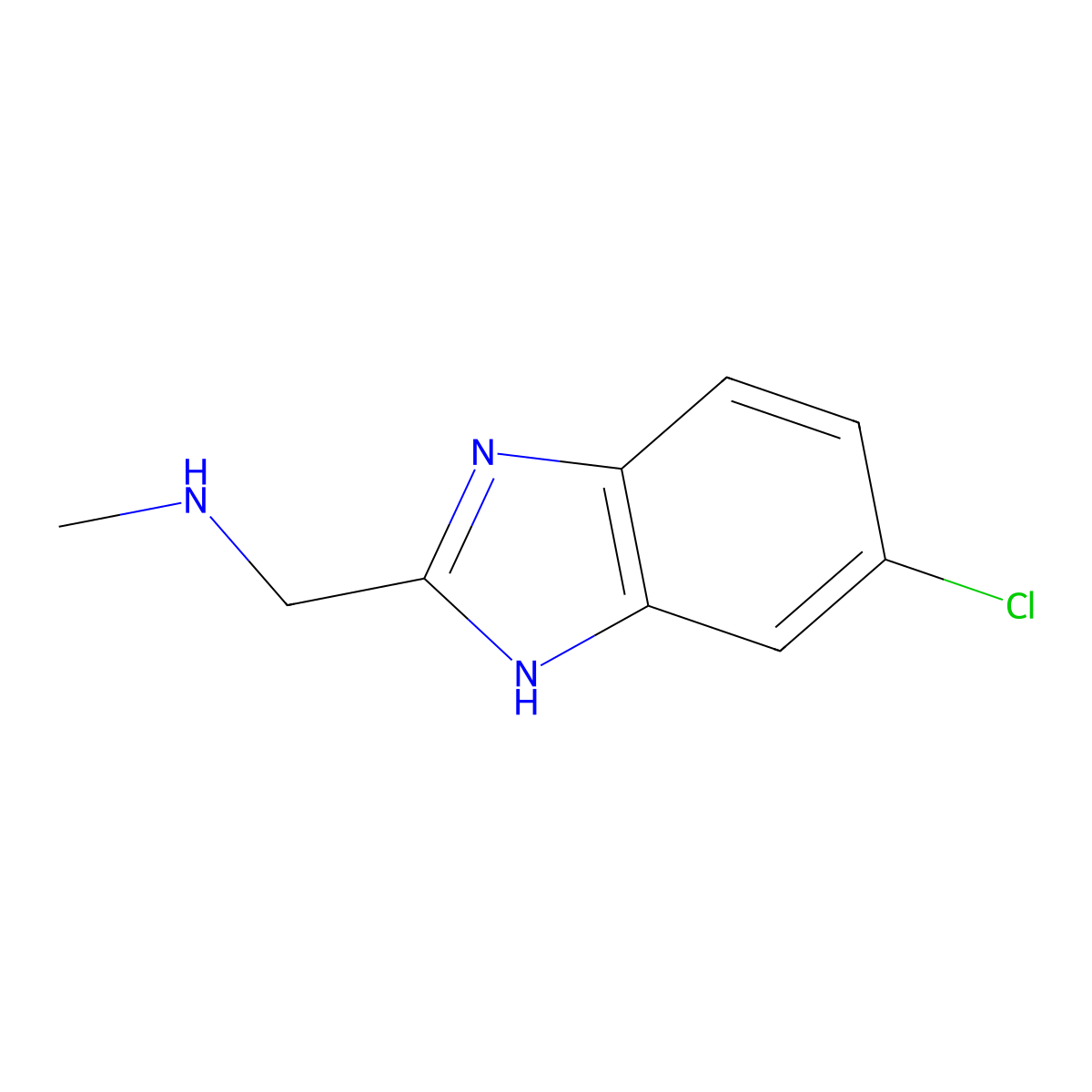 (5-Chloro-1H-benzoimidazol-2-ylmethyl)-methyl-amine molecular structure, CAS 175530-30-0