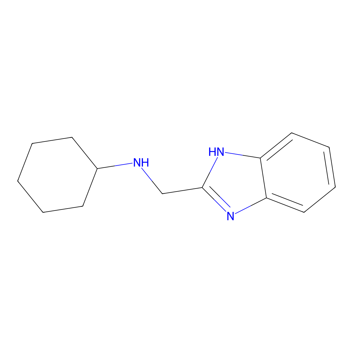 N-(1H-benzimidazol-2-ylmethyl)cyclohexanamine molecular structure, CAS 175530-76-4