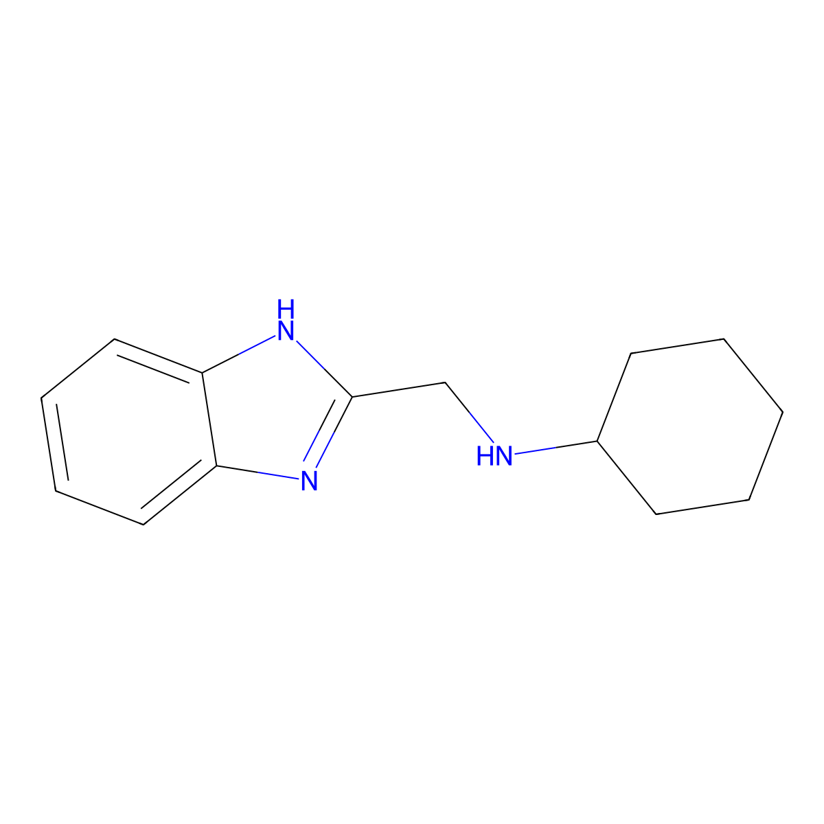 N-(1H-benzimidazol-2-ylmethyl)cyclohexanamine molecular structure, CAS 175530-76-4