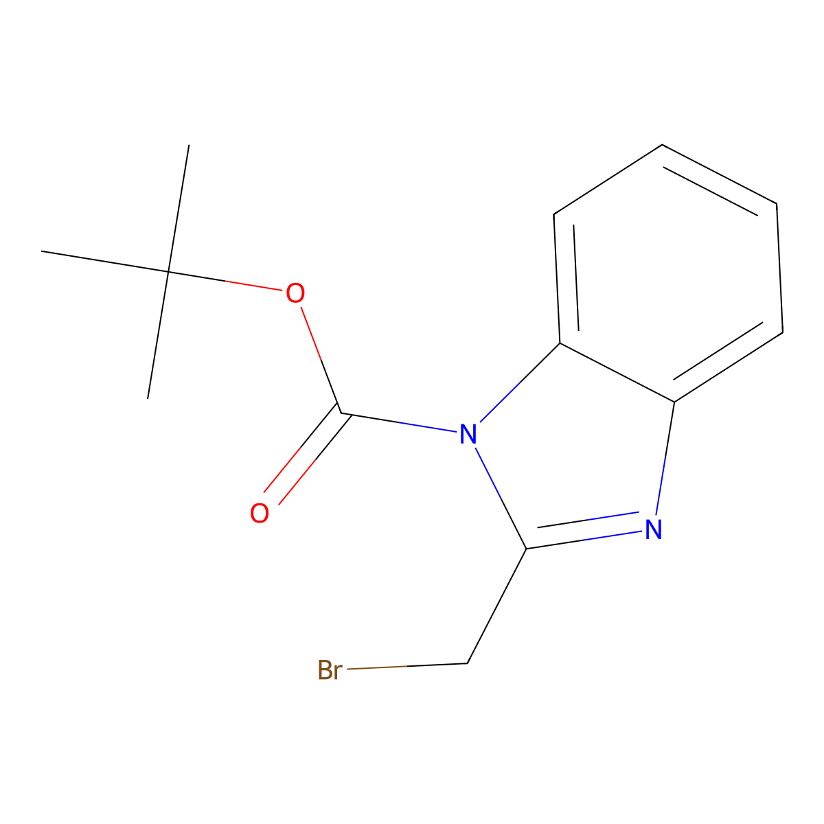 tert-butyl 2-(bromomethyl)-1H-benzo[d]imidazole-1-carboxylate molecular structure, CAS 175531-13-2