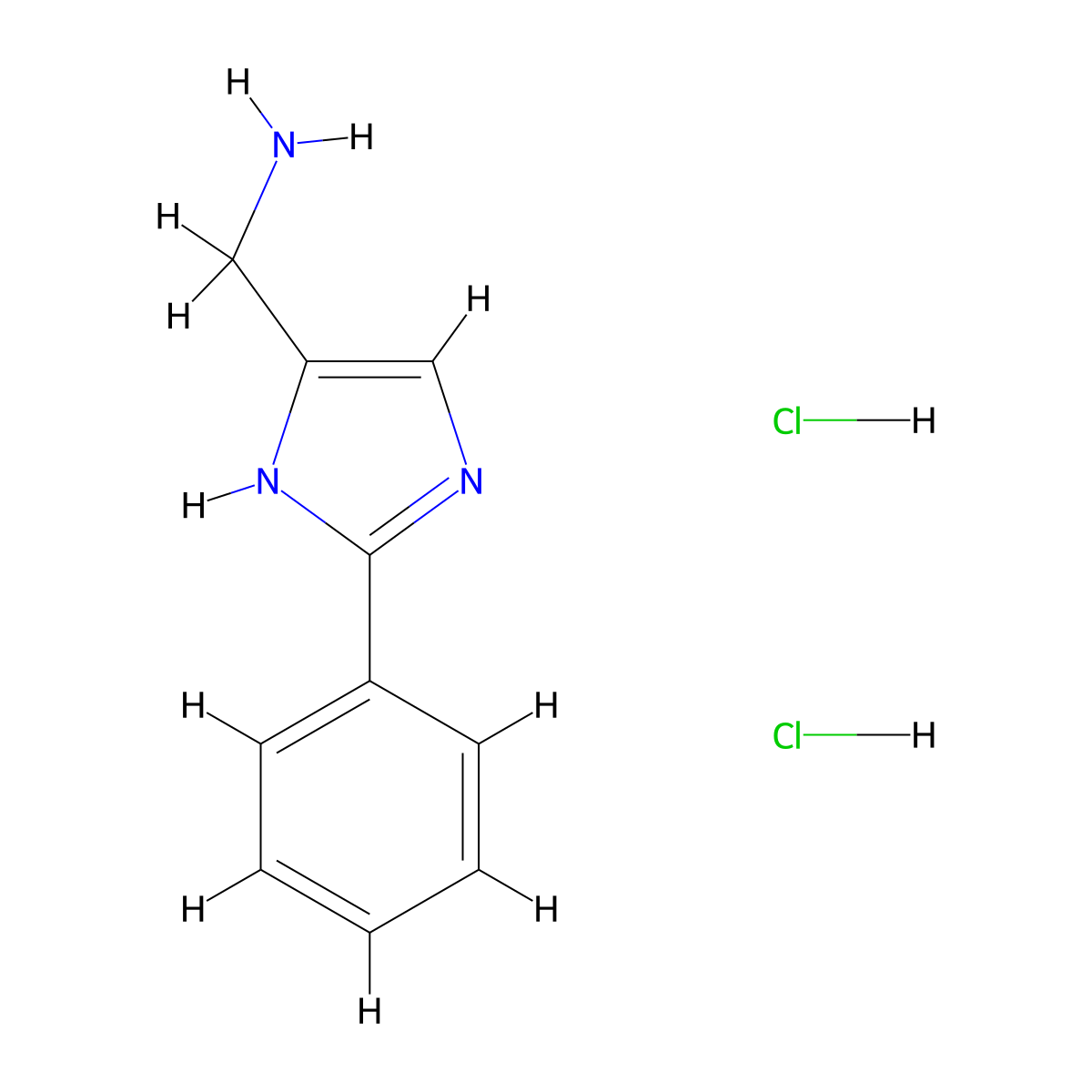 (2-phenyl-1H-imidazol-4-yl)methanamine dihydrochloride molecular structure, CAS 175531-37-0