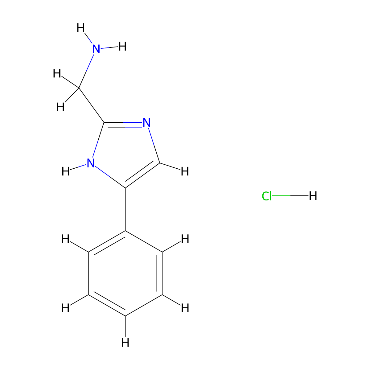 1-(5-Phenyl-1H-imidazol-2-yl)methanamine--hydrogen chloride (1/1) molecular structure, CAS 175531-38-1
