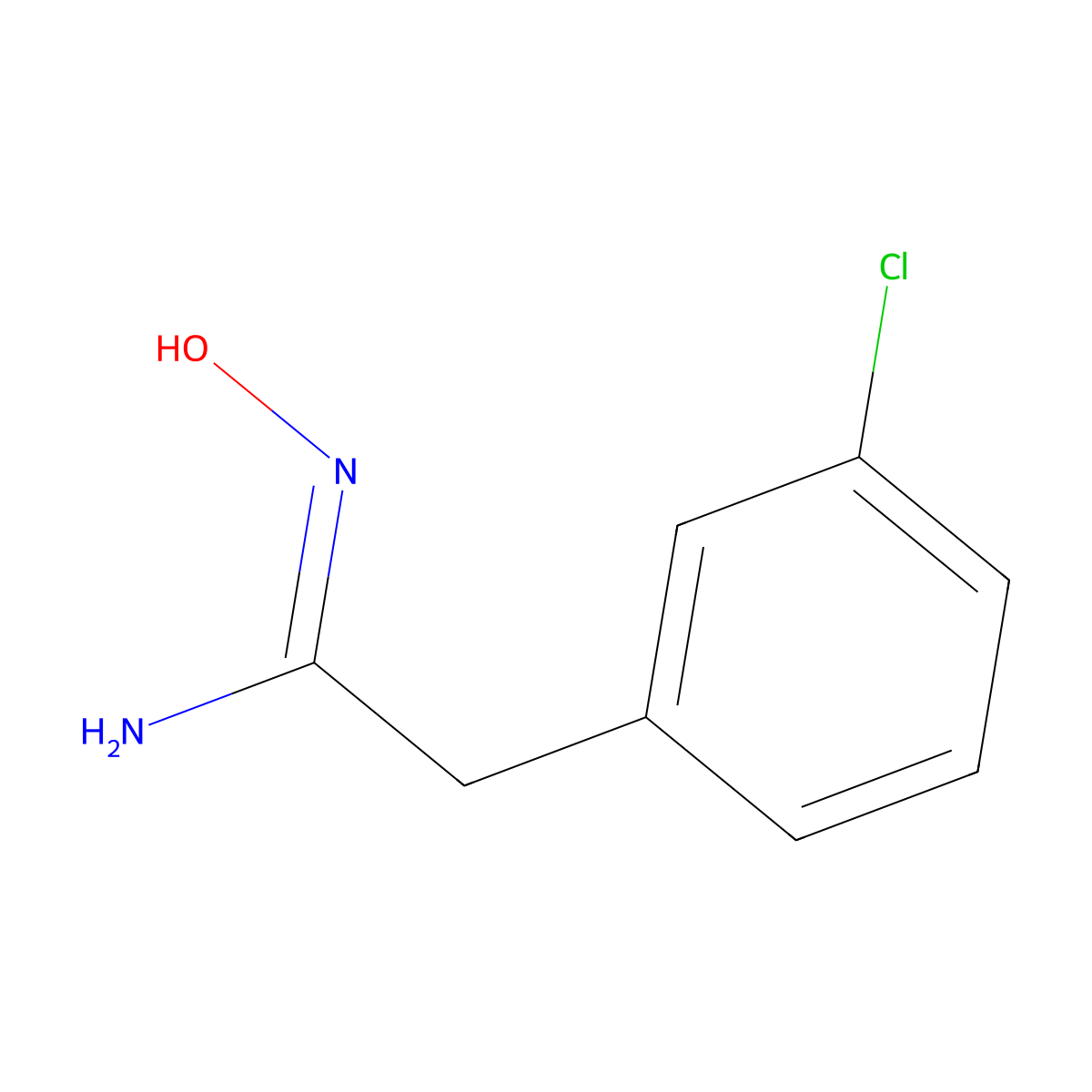 2-(3-chlorophenyl)-N'-hydroxyethanimidamide molecular structure, CAS 175532-13-5