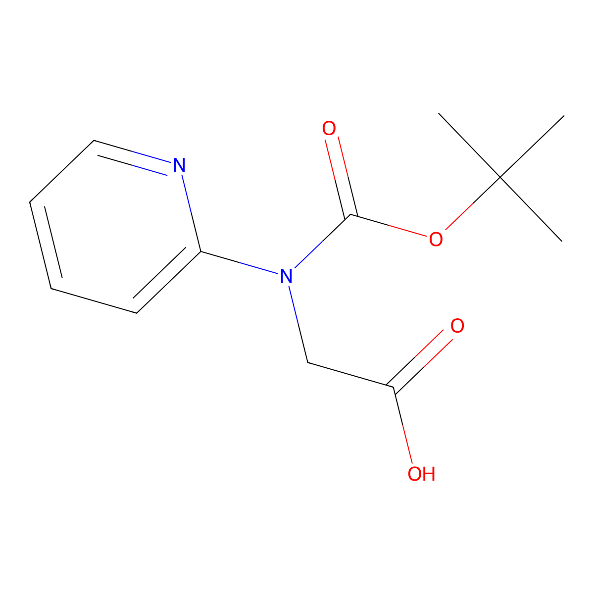 2-{[(Tert-butoxy)carbonyl](pyridin-2-yl)amino}acetic acid molecular structure, CAS 175533-20-7