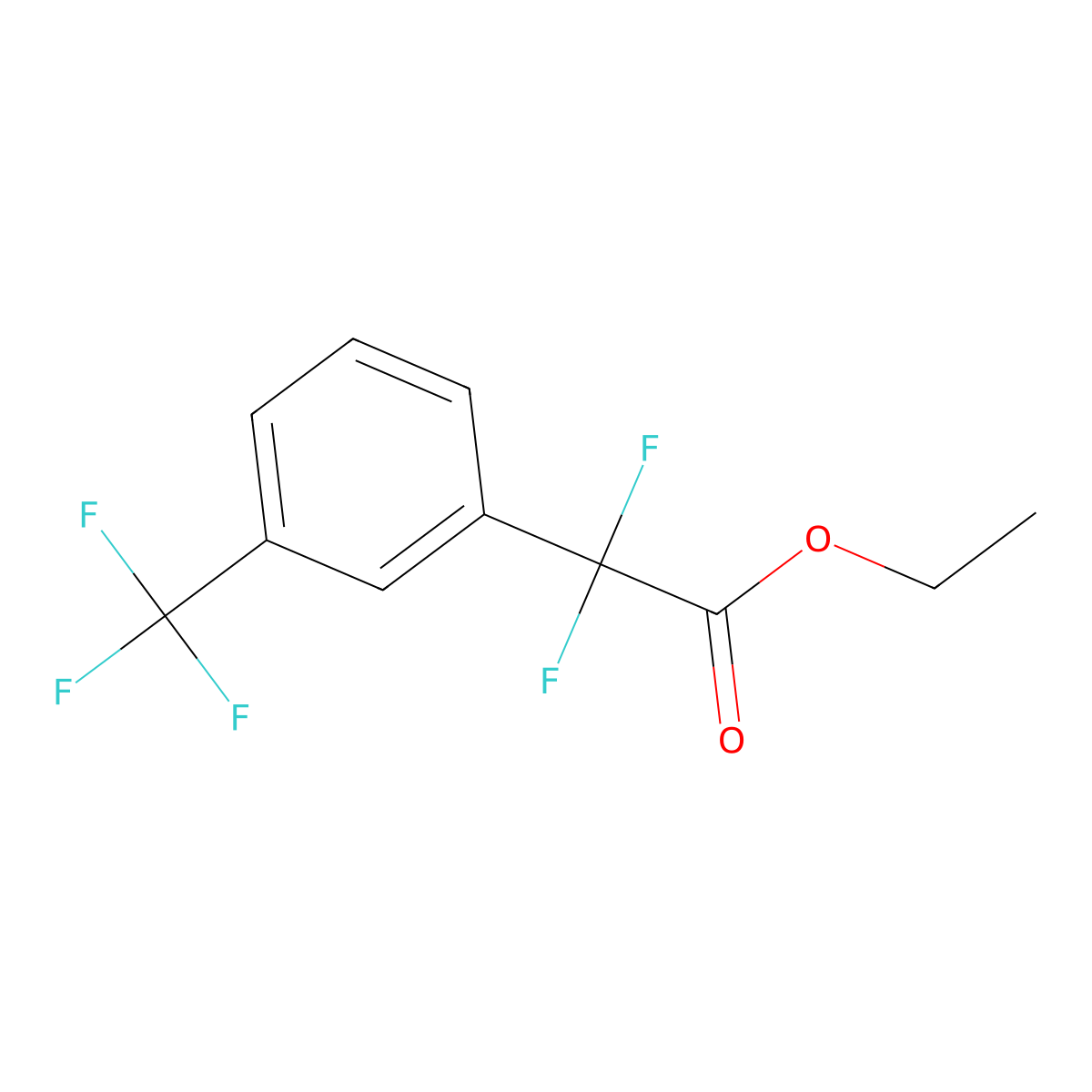 Ethyl 2,2-difluoro-2-(3-(trifluoromethyl)phenyl)acetate molecular structure, CAS 175543-24-5