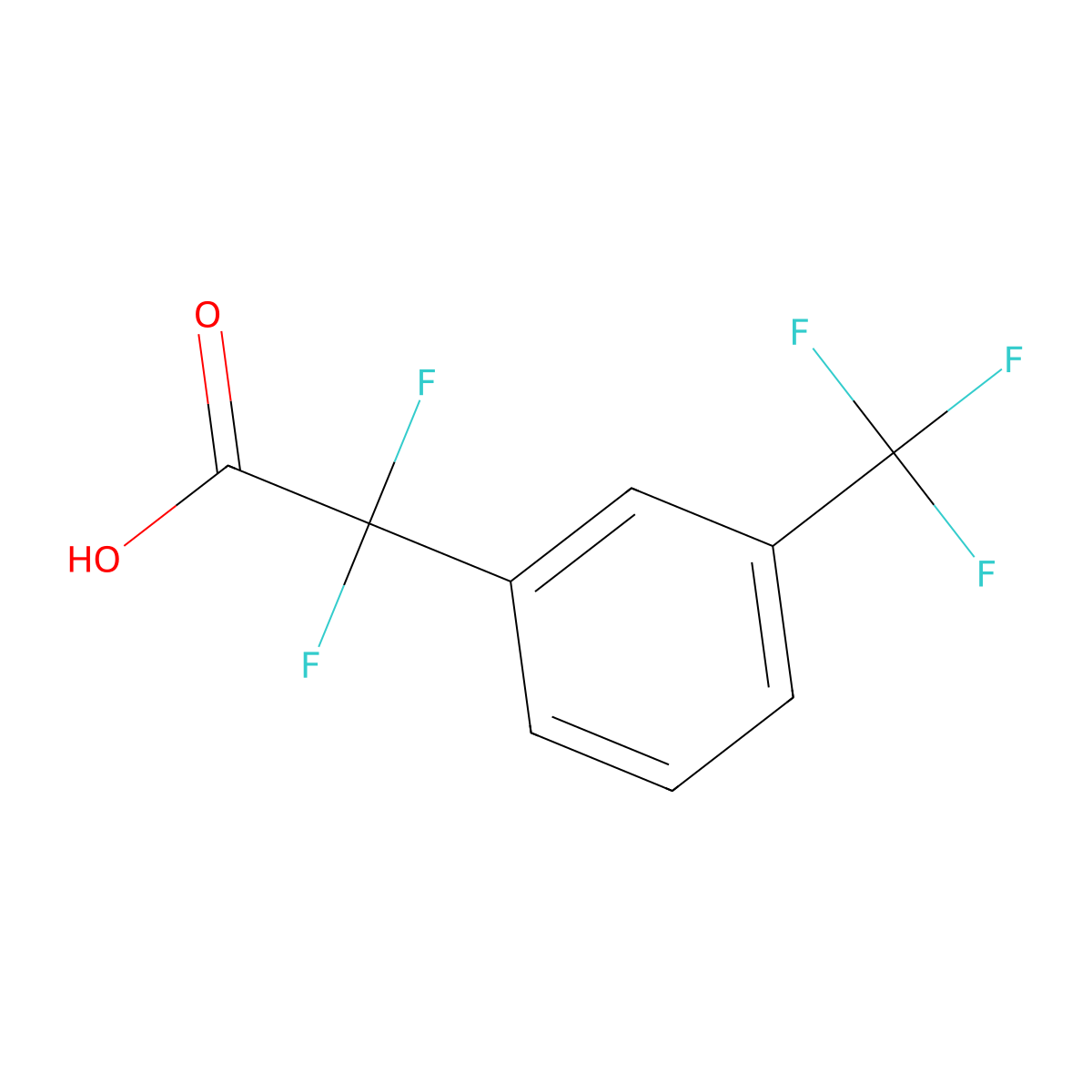 2,2-Difluoro-2-(3-(trifluoromethyl)phenyl)acetic acid molecular structure, CAS 175543-27-8
