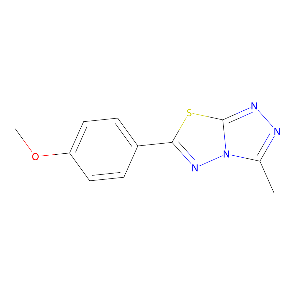 6-(4-Methoxyphenyl)-3-methyl-[1,2,4]triazolo[3,4-b][1,3,4]thiadiazole molecular structure, CAS 175546-70-0
