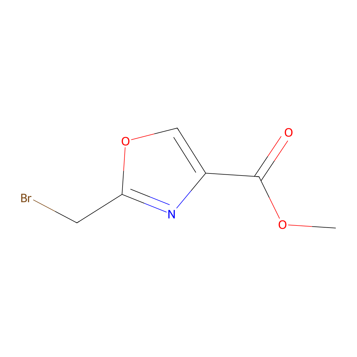 Methyl 2-bromomethyl-4-oxazolecarboxylate molecular structure, CAS 175551-77-6
