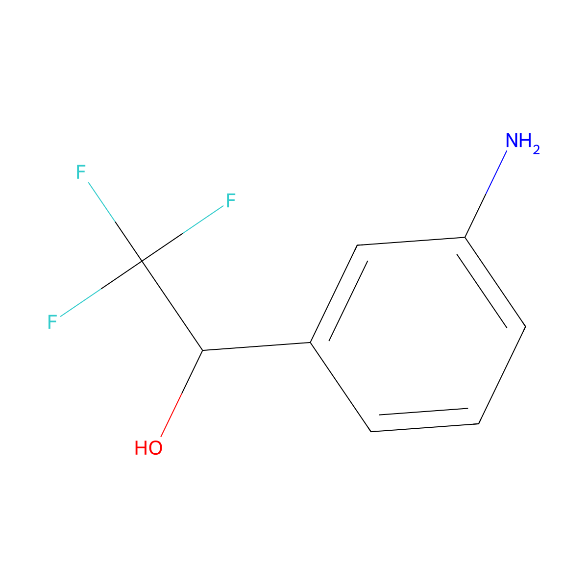 1-(3-Aminophenyl)-2,2,2-trifluoroethan-1-ol molecular structure, CAS 17556-38-6
