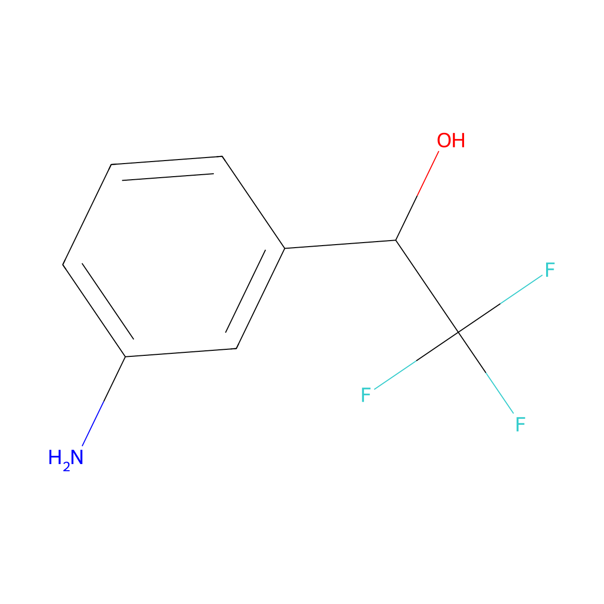 1-(3-Aminophenyl)-2,2,2-trifluoroethan-1-ol molecular structure, CAS 17556-38-6