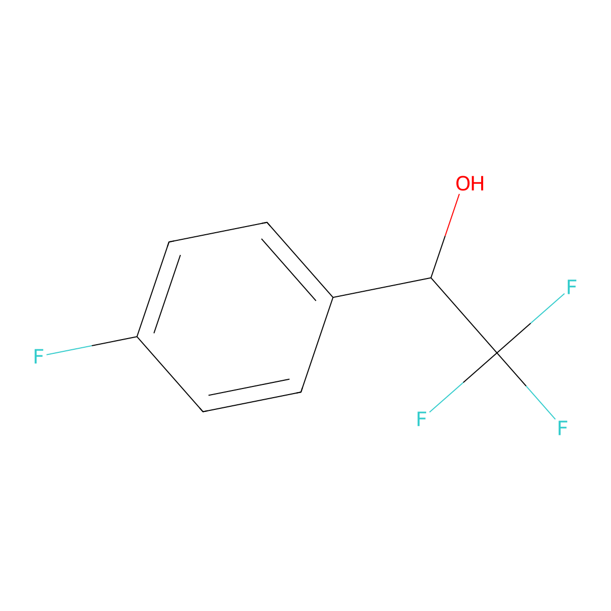 2,2,2-Trifluoro-1-(4-fluorophenyl)ethanol molecular structure, CAS 17556-41-1