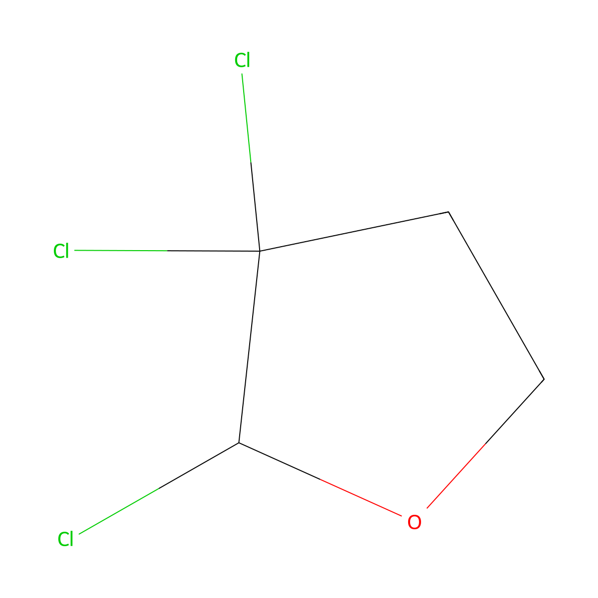 2,3,3-Trichlorotetrahydrofuran molecular structure, CAS 17557-41-4