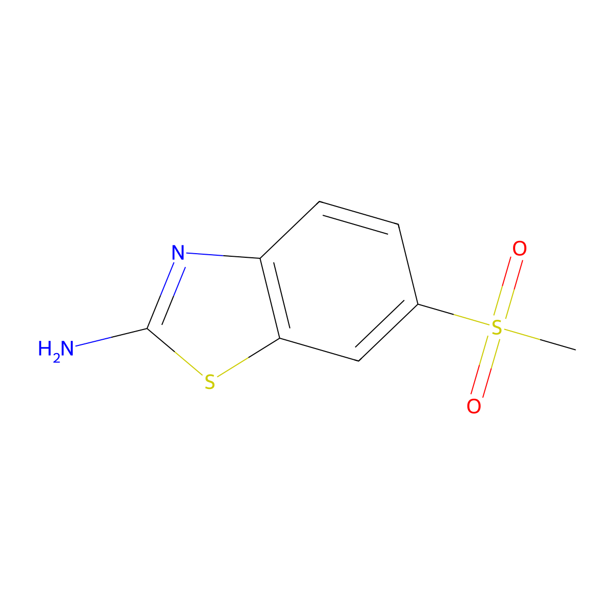 2-Benzothiazolamine, 6-(methylsulfonyl)- molecular structure, CAS 17557-67-4