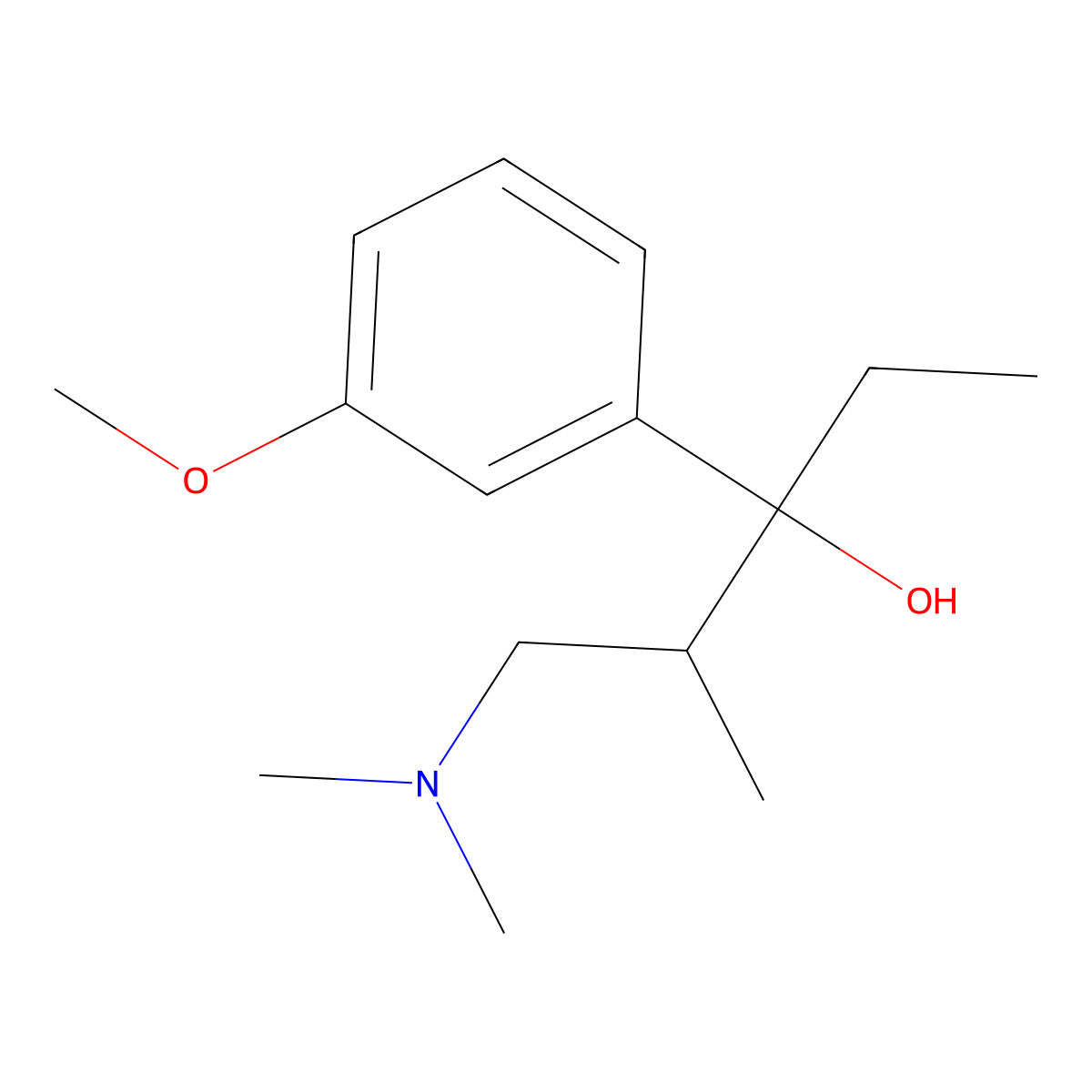 (2R,3R)-1-(Dimethylamino)-3-(3-methoxyphenyl)-2-methylpentan-3-ol molecular structure, CAS 175590-76-8