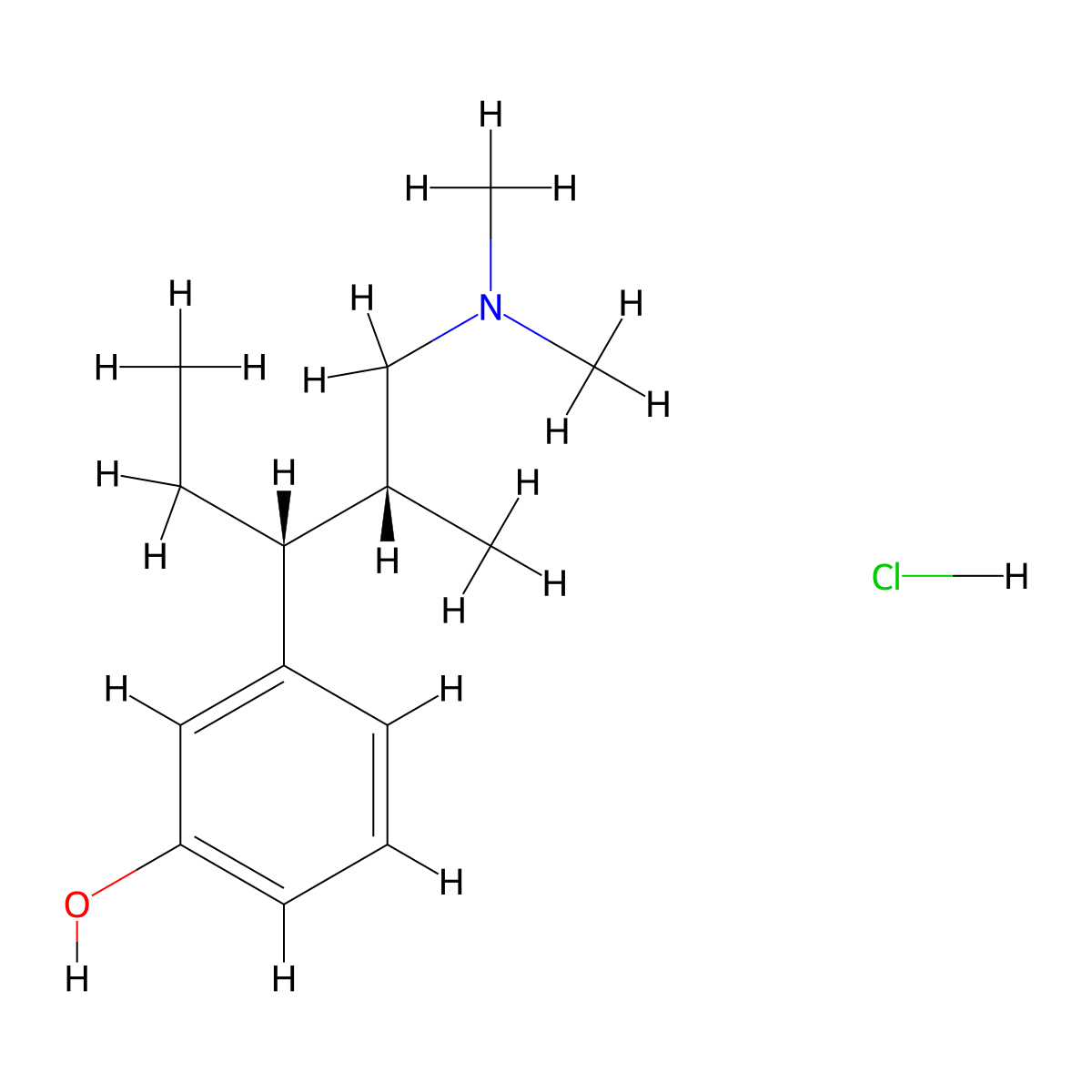 Tapentadol Hydrochloride molecular structure, CAS 175591-09-0