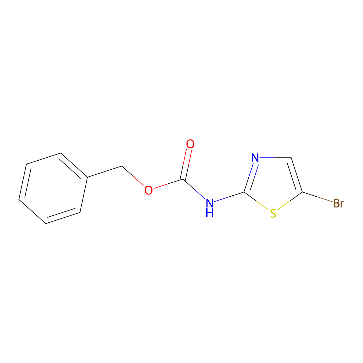 benzyl N-(5-bromo-1,3-thiazol-2-yl)carbamate molecular structure, CAS 175592-55-9