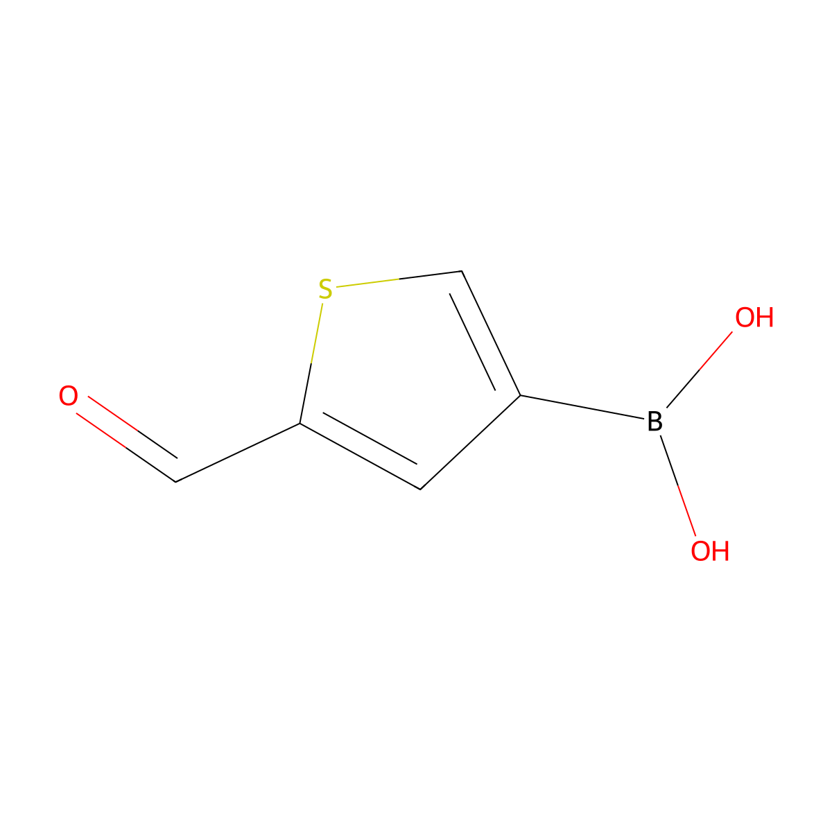 2-Formylthiophene-4-boronic acid molecular structure, CAS 175592-59-3