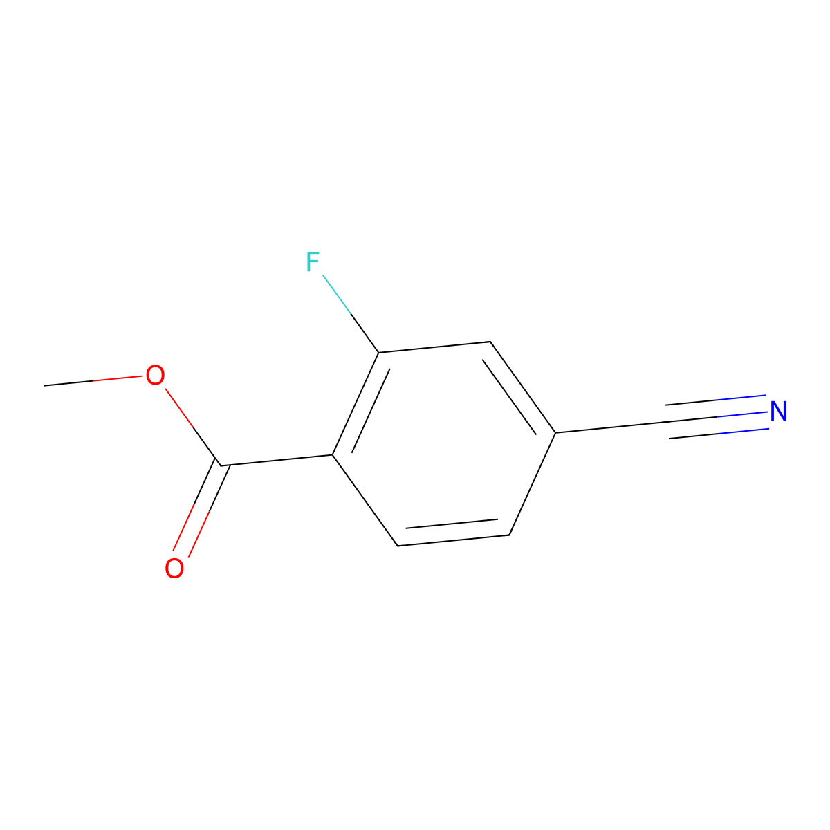 Methyl 4-cyano-2-fluorobenzoate molecular structure, CAS 175596-01-7