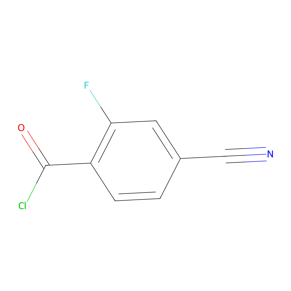 4-Cyano-2-fluorobenzoyl chloride molecular structure, CAS 175596-02-8
