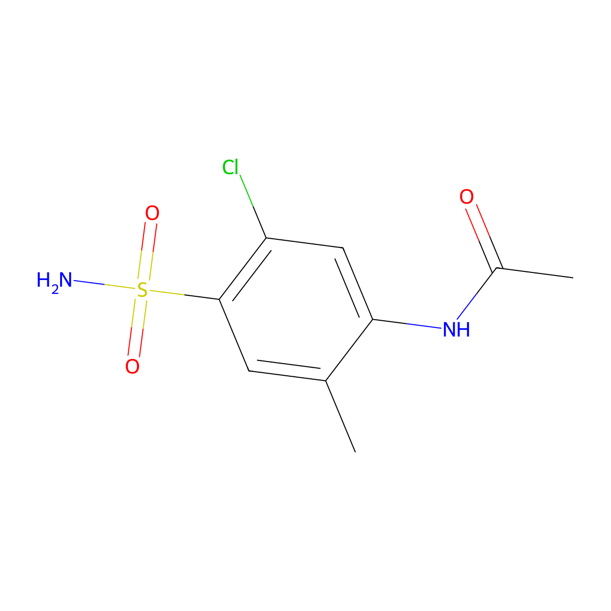 N-(5-chloro-2-methyl-4-sulfamoylphenyl)acetamide molecular structure, CAS 17560-53-1