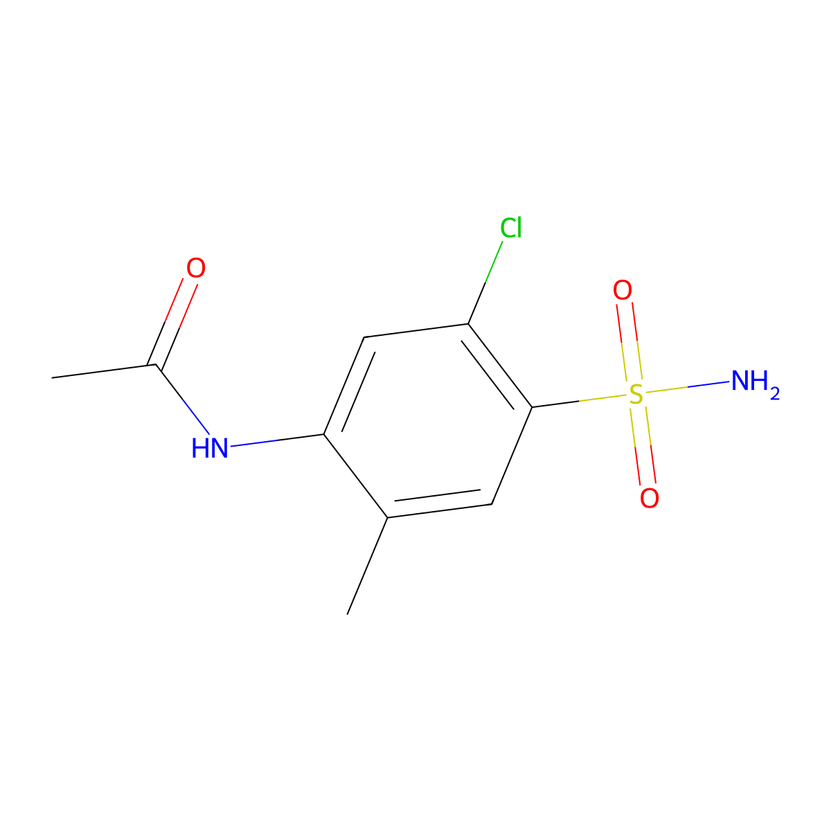 N-(5-chloro-2-methyl-4-sulfamoylphenyl)acetamide molecular structure, CAS 17560-53-1