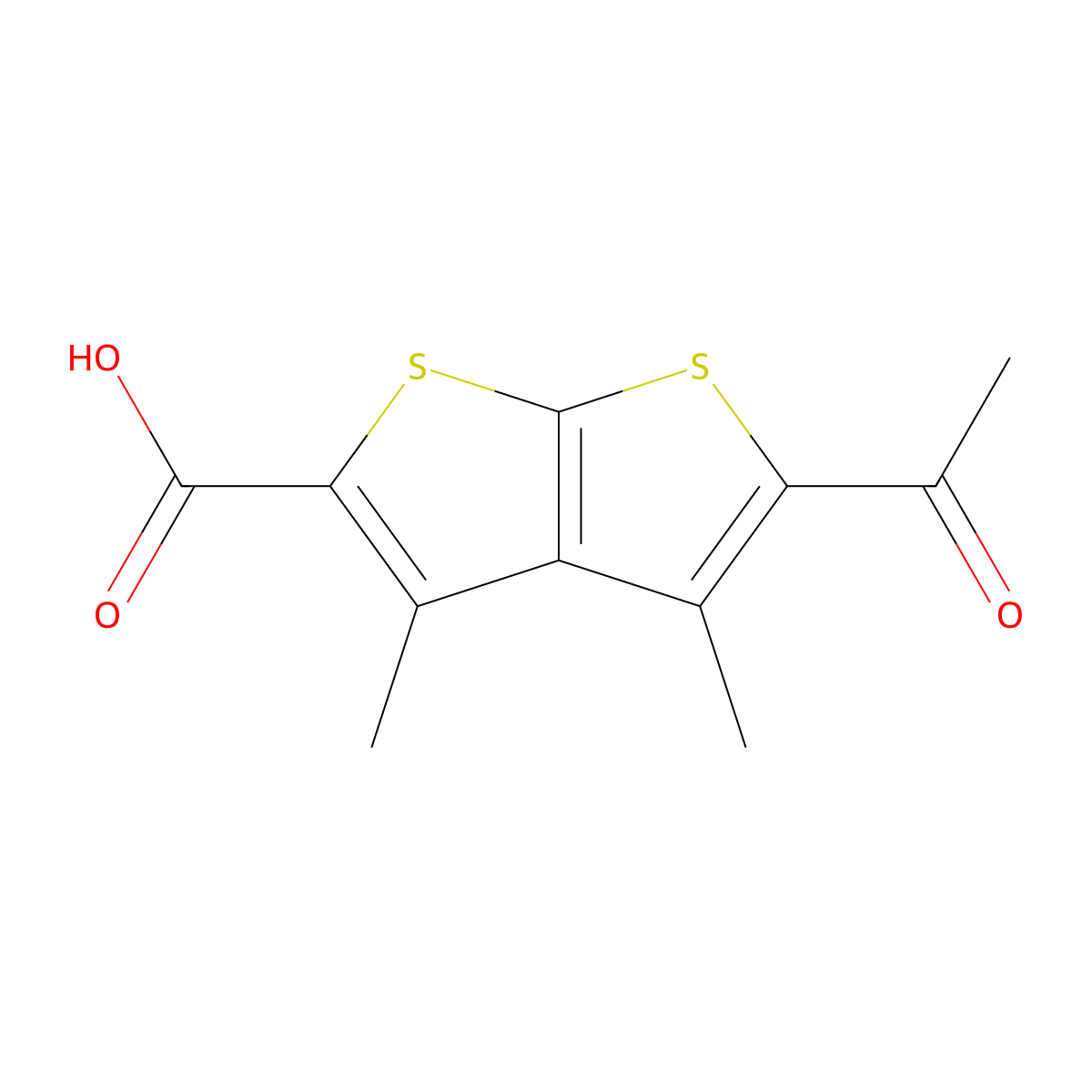 Thieno[2,3-b]thiophene-2-carboxylic acid, 5-acetyl-3,4-dimethyl- molecular structure, CAS 175602-09-2