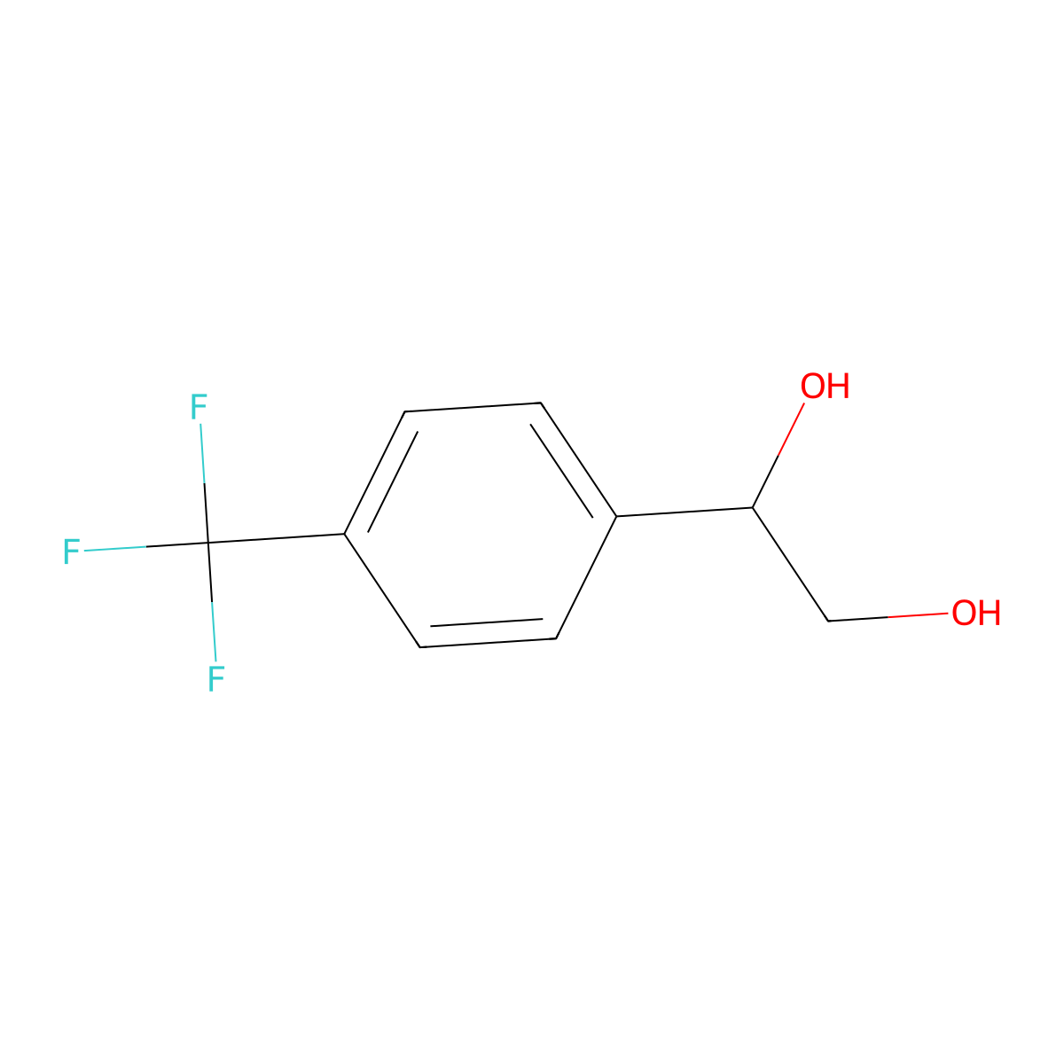 1-[4-(Trifluoromethyl)phenyl]ethane-1,2-diol molecular structure, CAS 175605-64-8