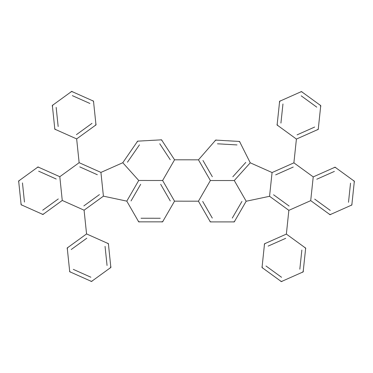 7,14,25,32-Tetraphenylundecacyclo[21.13.2.22,5.03,19.04,16.06,15.08,13.020,37.024,33.026,31.034,38]tetraconta-1,3,5,7,9,11,13,15,17,19,21,23,25,27,29,31,33,35,37,39-icosaene molecular structure, CAS 175606-05-0