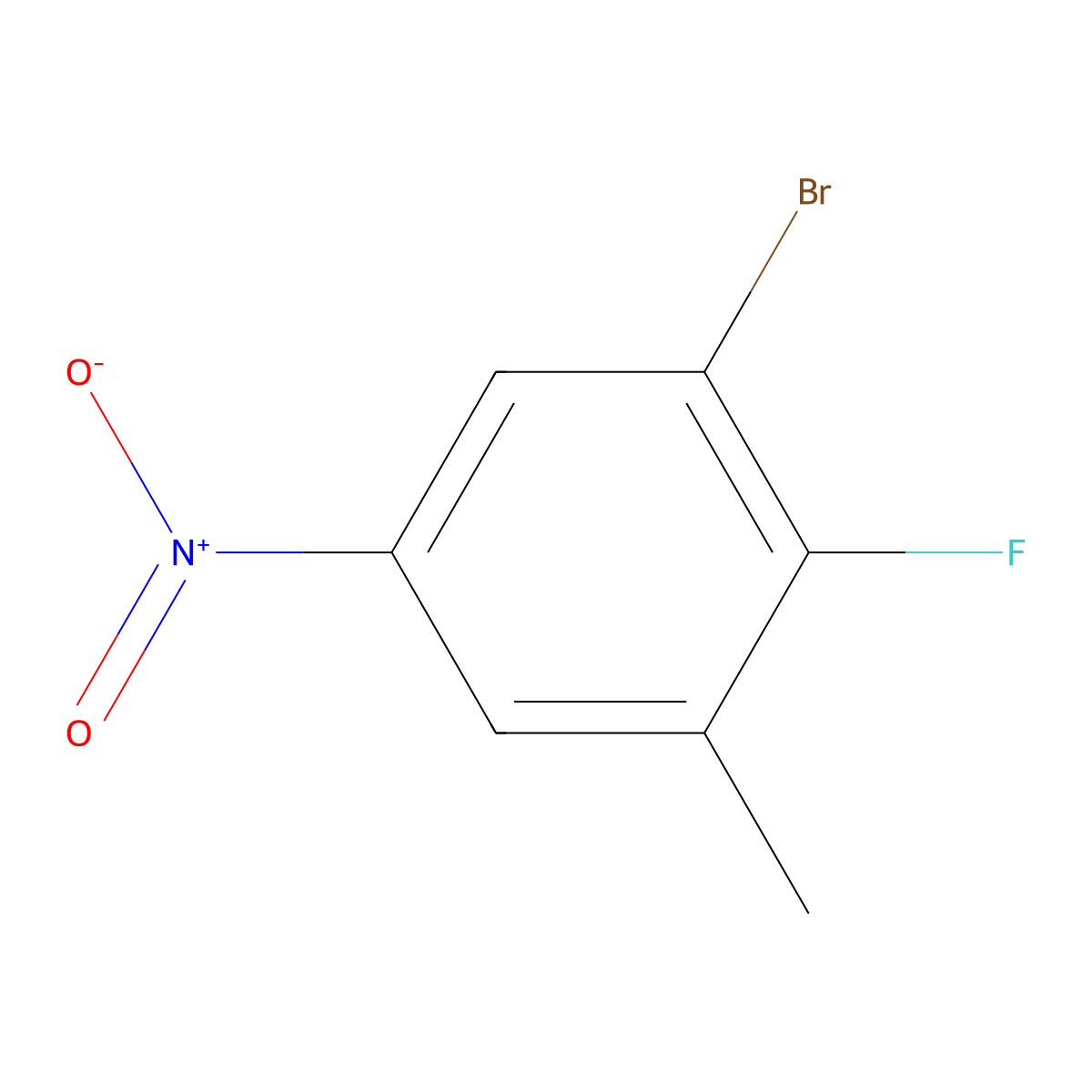 1-Bromo-2-fluoro-3-methyl-5-nitrobenzene molecular structure, CAS 175610-68-1