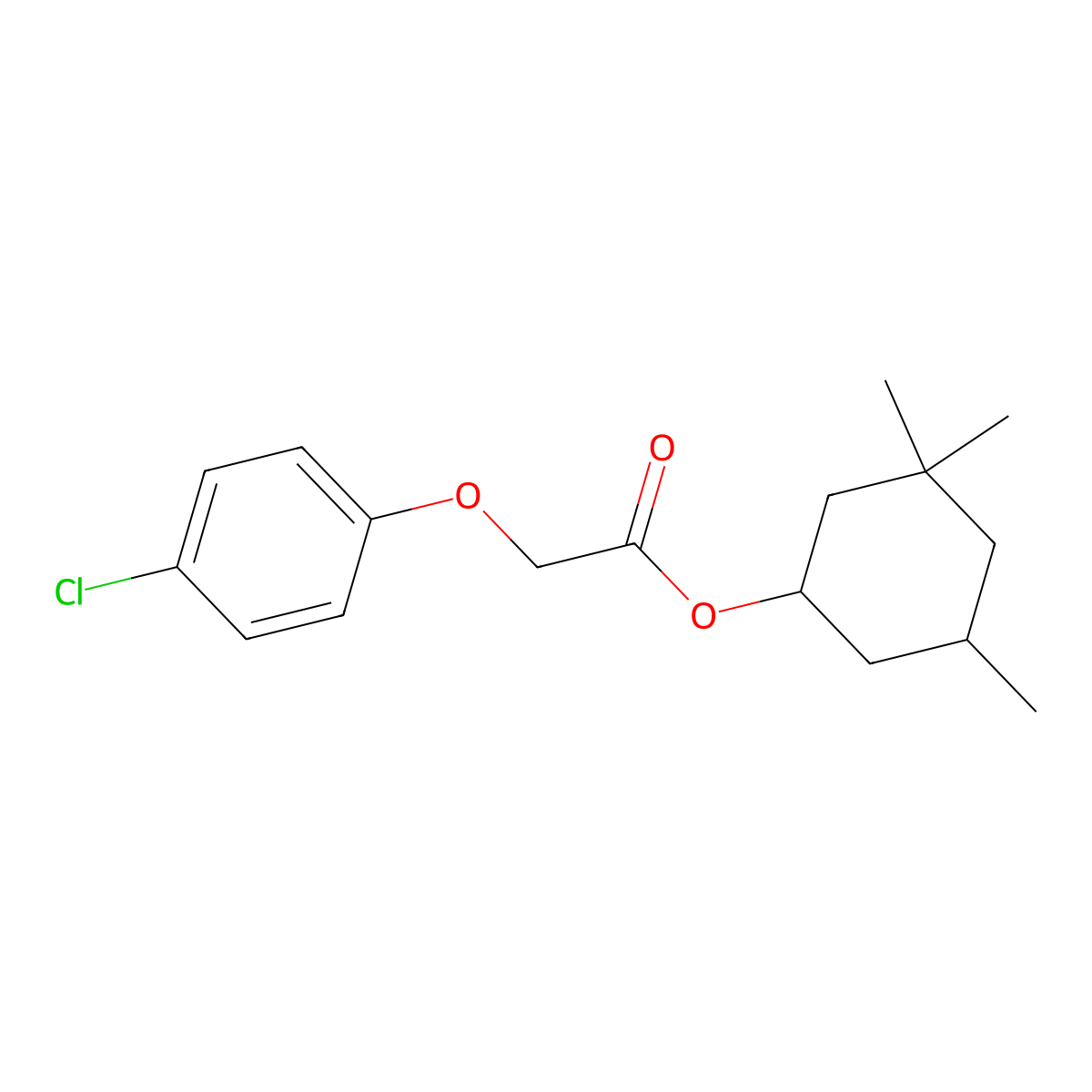 3,3,5-Trimethylcyclohexyl (4-chlorophenoxy)acetate molecular structure, CAS 17564-84-0