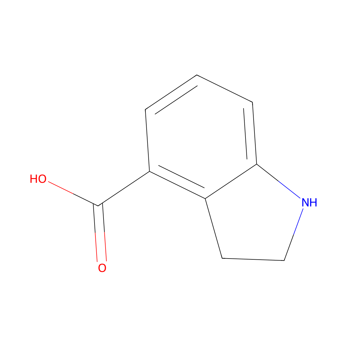 2,3-Dihydro-1H-indole-4-carboxylic acid molecular structure, CAS 175647-03-7